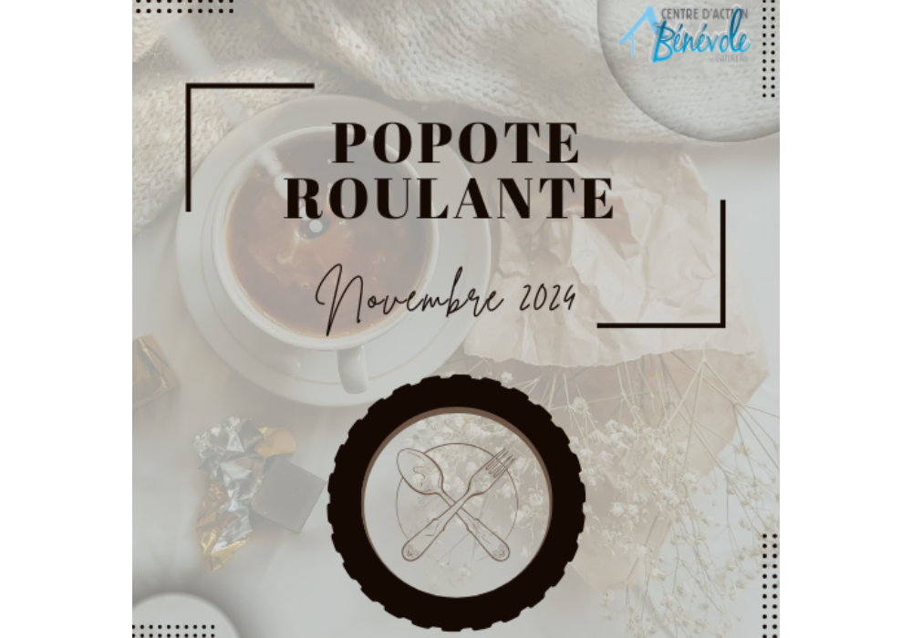 MENU DE LA POPOTE ROULANTE POUR LE MOIS DE NOVEMBRE 2024