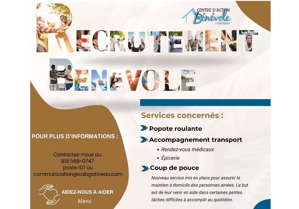 Recrutement de b&eacute;n&eacute;voles